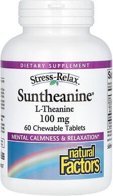 Natural Factors, Stress-Relax, Suntheanine, L-Theanin, 100 mg, 60 Kautabletten