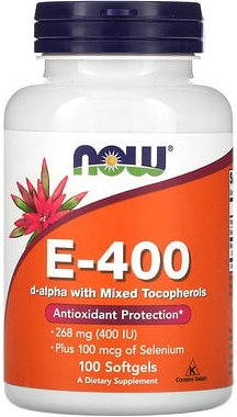 NOW Foods, E-400 D-Alpha with Mixed Tocopherols, E-400 D-Alpha mit gemischten Tocopherolen, 100 Weichkapseln