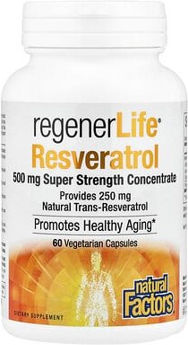 Natural Factors, RegenerLife® Resveratrol, 500 mg, 60 pflanzliche Kapseln