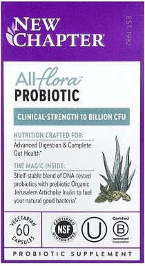 New Chapter, All-Flora™ Probiotikum, 10 Milliarden KBE, 60 vegane Kapseln