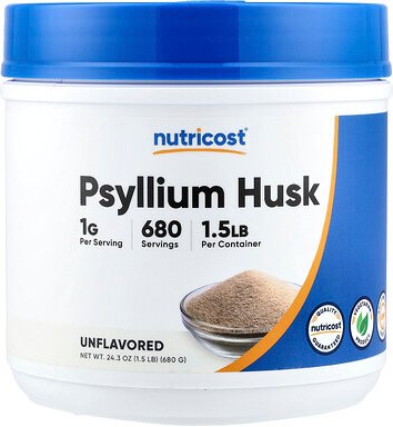 Thumbnail - Nutricost, Psyllium Husk, Unflavored, Flohsamenschalen, geschmacksneutral, 680 g (24,3 oz.)
