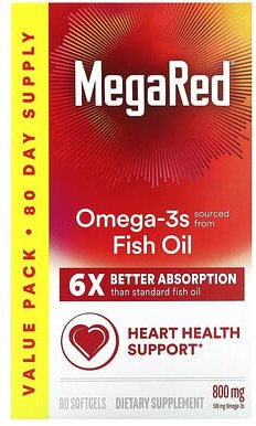 Schiff, MegaRed, Omega-3-Fischöl, Vanille, 800 mg, 80 Weichkapseln