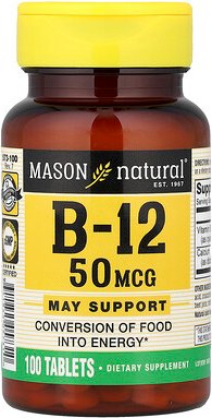 Mason Natural, Vitamin B-12, 100 Tabletten
