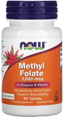 NOW Foods, Methylfolat, 1.000 mcg, 90 Tabletten