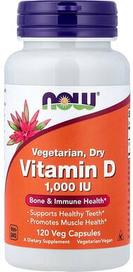 NOW Foods, Vegetetarian. Dry Vitamin D, vegetarisches Vitamin D in trockener Form, 1.000 IU, 120 vegetarische Kapseln