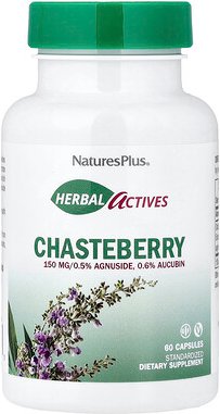 NaturesPlus, Herbal Actives, Chasteberry, pflanzliche Wirkstoffe, Mönchspfeffer, 150 mg, 60 Kapseln