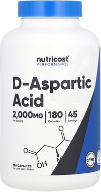 Nutricost, Performance, D-Aspartic Acid, D-Asparaginsäure, 180 Kapseln (500 mg pro Kapsel)