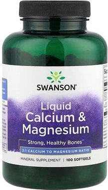 Thumbnail - Swanson, Flüssiges Calcium und Magnesium, 100 Weichkapseln