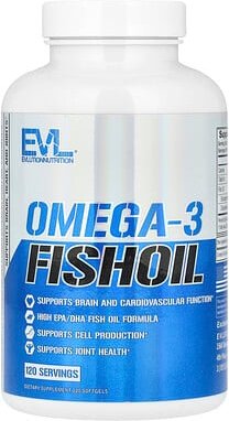 EVLution Nutrition, Omega-3 Fish Oil, Omega-3-Fischöl, 1.000 mg, 120 Weichkapseln