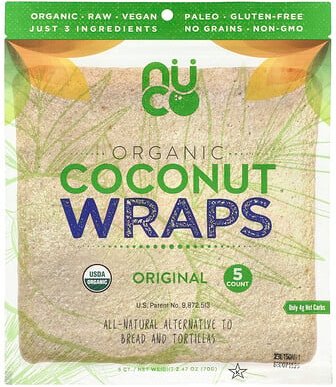 NUCO, Bio-Kokos-Wraps, Original, 5 Wraps (je 14 g)