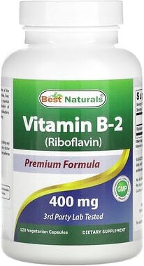 Best Naturals, Vitamin B2 (Riboflavin), 400 mg, 120 vegetarische Kapseln