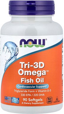 NOW Foods, Tri-3D Omega™ Fischöl, 90 Weichkapseln