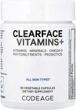 Codeage, Clearface Vitamins+, Vitaminpräparat, 90 pflanzliche Kapseln
