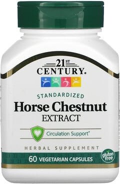 21st Century, Horse Chestnut Extract, Rosskastanienextrakt, standardisiert, 60 pflanzliche Kapseln (300 mg pro Kapsel)