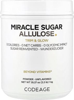 Codeage, Miracle Sugar Allulose Powder, Unflavored, Allulosepulver von Miracle Sugar, geschmacksneutral, 1 kg (35,27 oz....