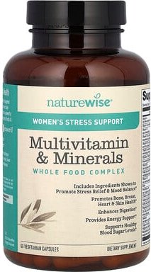 NatureWise, Women‘s Multivitamin & Minerals, Multivitamin und Mineralien für Frauen, 60 pflanzliche Kapseln