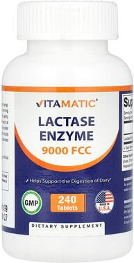 Vitamatic, Lactase Enzyme, Lactase-Enzym, 9.000 FCC, 240 Tabletten