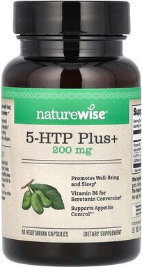 NatureWise, 5-HTP Plus+, 200 mg, 30 pflanzliche Kapseln