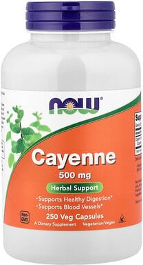 NOW Foods, Cayenne, 500 mg, 250 vegetarische Kapseln