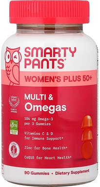 SmartyPants, Women‘s Plus 50+, Multi & Omegas Gummies, Fruchtgummis mit Multi- und Omega-Fettsäuren für Frauen ab 50, Or...