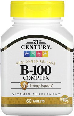 21st Century, B-100 Complex, B-50-Komplex, verlängerte Freisetzung, 60 Tabletten