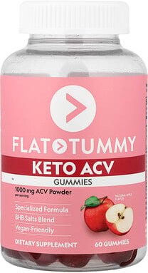 Flat Tummy, Keto ACV Gummies, Keto-ACV-Fruchtgummis, natürlicher Apfel, 60 Fruchtgummis