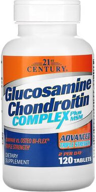 21st Century, Glucosamine Chondroitin Complex Plus MSM, Glucosamin-Chondroitin-Komplex mit MSM, Dreifachstärke, 120 Tabl...