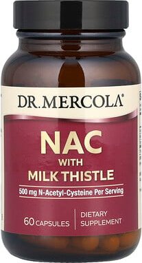 Dr. Mercola, NAC with Milk Thistle, NAC mit Mariendistel, 60 Kapseln