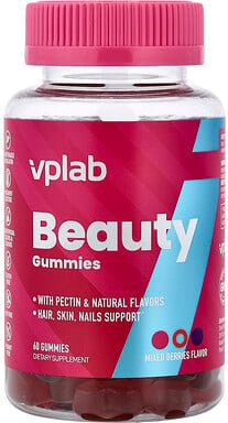 Vplab, Beauty Gummies, gemischte Beeren, 60 Fruchtgummis