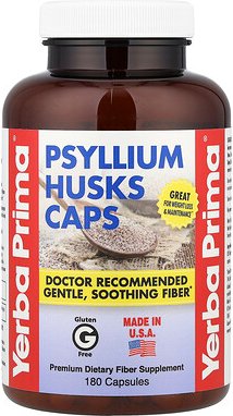 Yerba Prima, Flohsamenschalen, 180 Kapseln