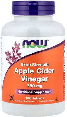 NOW Foods, Apple Cider Vinegar, Apfelessig, 750 mg, 180 Tabletten