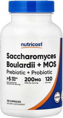 Nutricost, Saccharomyces Boulardii + MOS, 120 Kapseln