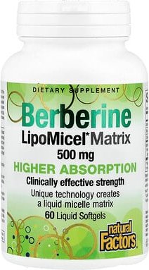 Natural Factors, Berberin LipoMicel Matrix, 500 mg, 60 flüssige Weichkapseln