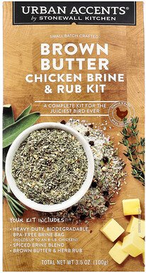 Urban Accents, Brown Butter Chicken Brine & Rub Kit, Hühnchensole und -Rub-Set, 100 g (3,5 oz.)