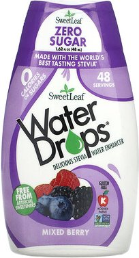 Thumbnail - SweetLeaf Stevia, Water Drops, Delicious Stevia Water Enhancer, Stevia-Wasserverstärker, gemischte Beeren, 48 ml (1,62 f...