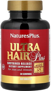 NaturesPlus, Ultra Hair Plus with MSM, Ultra Hair Plus mit MSM, für Männer und Frauen, 60 Tabletten