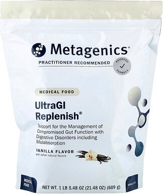 Metagenics, UltraGI Replenish, medizinische Nahrung, Vanille, 21,48 oz. (609 g)