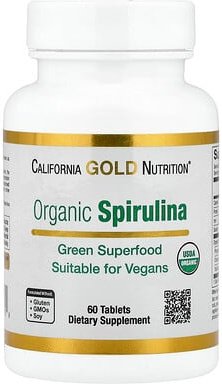 Thumbnail - California Gold Nutrition, Organic Spirulina with Phycocyanin, and Chlorophyll, Bio-Spirulina mit Phycocyanin und Chloro...