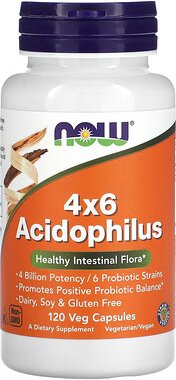 NOW Foods, 4x6 Acidophilus, 120 vegetarische Kapseln