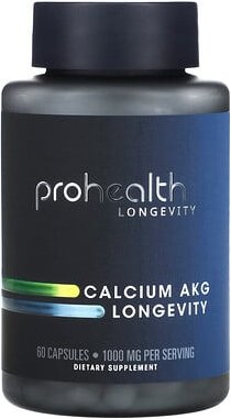 ProHealth Longevity, Calcium AKG Longevity, Calcium-AKG für Langlebigkeit, 60 Kapseln (500 mg pro Kapsel)