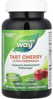 Thumbnail - Nature's Way, Tart Cherry, Ultra Chewables, Kautabletten, Sauerkirsche, 90 Kautabletten (400 mg pro Tablette)