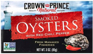 Crown Prince Natural, Geräucherte Austern, mit roter Chilischote, 85 g (3 oz.)