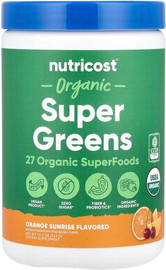 Nutricost, Organic Super Greens, Bio-Supergemüse, Orange Sonnenaufgang, 342 g (12,2 oz.)