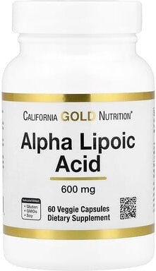 California Gold Nutrition, Alpha Lipoic Acid, Alpha-Liponsäure, 600 mg, 60 pflanzliche Kapseln