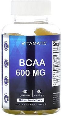 Vitamatic, BCAA, natürlicher Pfirsich, 60 Fruchtgummis (300 mg pro Fruchtgummi)
