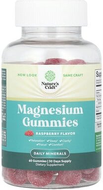 Nature's Craft, Magnesium Gummies, Magnesium-Fruchtgummis, Himbeere, 60 Fruchtgummis