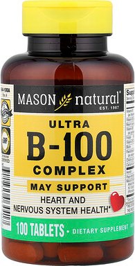 Mason Natural, Ultra B-100 Complex, 100 Tabletten