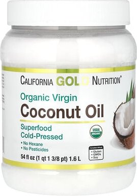 California Gold Nutrition, Superfoods, Cold Pressed Organic Virgin Coconut Oil, kalt gepresstes natives Bio-Kokosöl, 1,6...