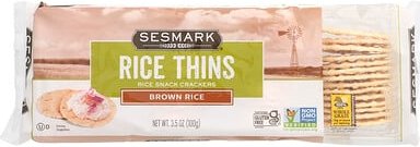 Sesmark, Rice Thins, Reis-Snack-Cracker, brauner Reis, 100 g (3,5 oz.)