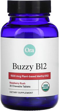 Ora, Buzzy B12, Raspberry Rush, 1.500 mcg, 30 Kautabletten